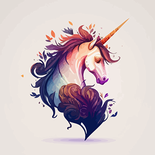 minimalist logo design featuring a cute and detailed unicorn illustration by andy worhol, full color, highly detailed, digital painting, inspired by fantasy, vector file, high resolution, original concept, trendy and memorable, in a way that captures the magic and wonder of the mythical creature
