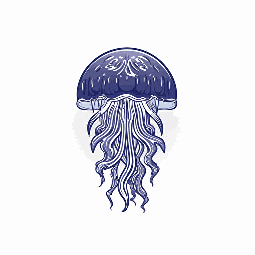 Jelly fish, one color logo vector style