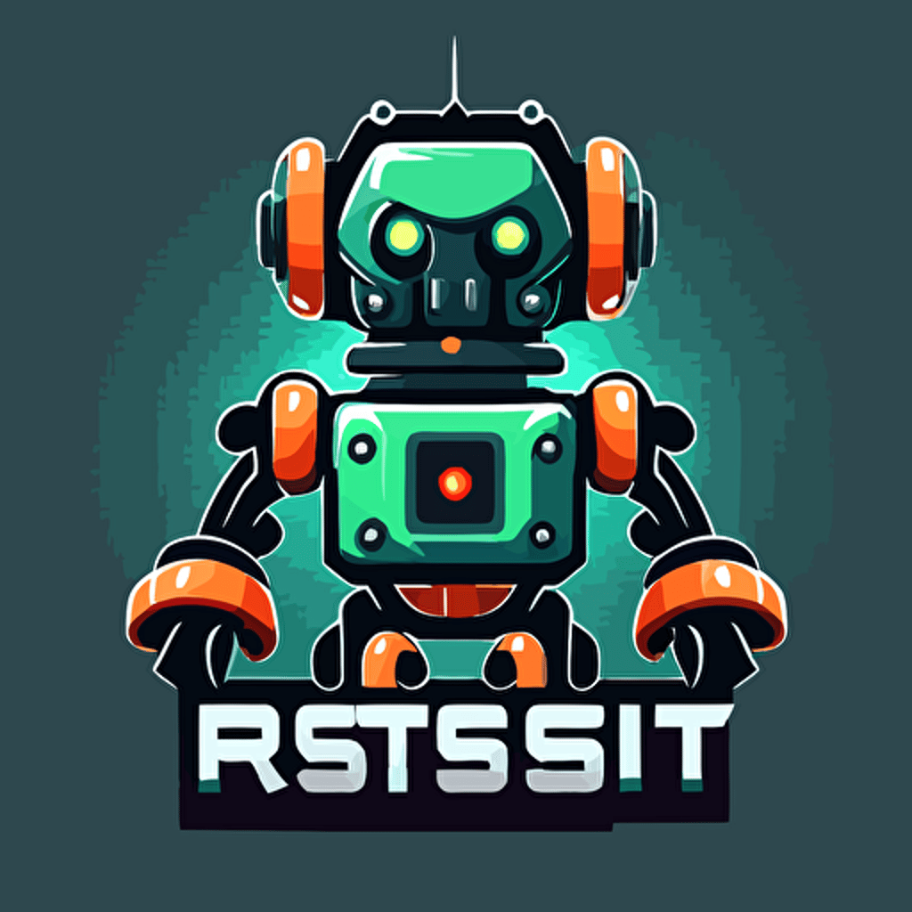 a mascot logo of a robot, simple, vector