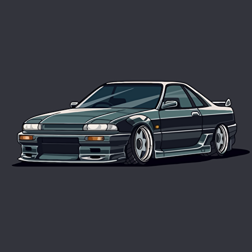 1990s jdm car, jdm styling, vector file, concept art style