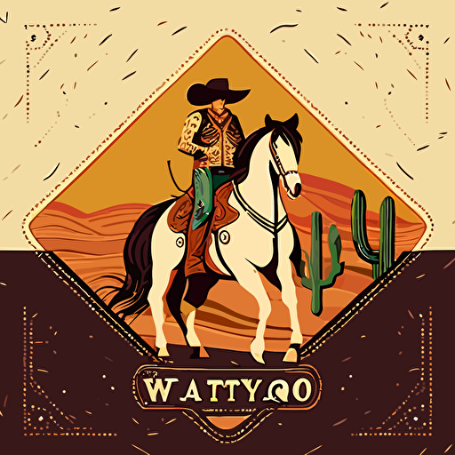 /gallo vaquero texano en una tarjerta en vector