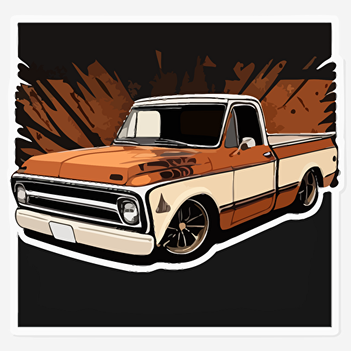 1967 chevy pickup, vector, sticker