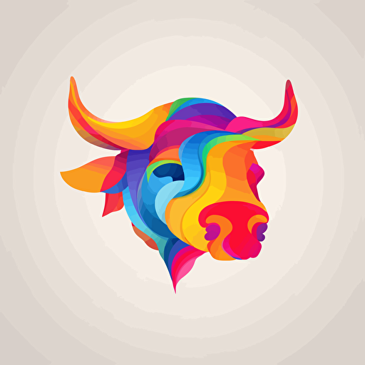 Vector logo with abstract bull
