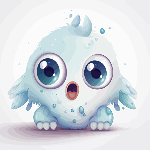 cute chao creature, white background, vector art