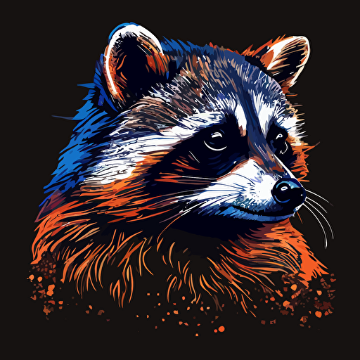 crayon vector of a racoon