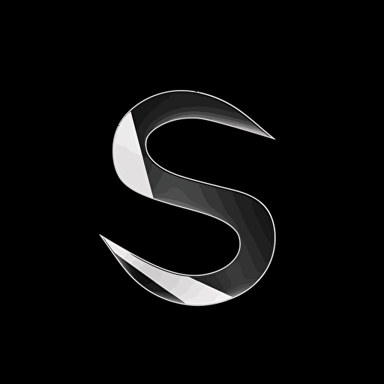 a modern logo for an digital artist in vector style, black & white, letters S and T