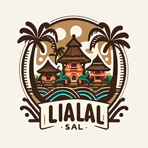 logo of bali island in indonesia with cultural references cute for kids vector