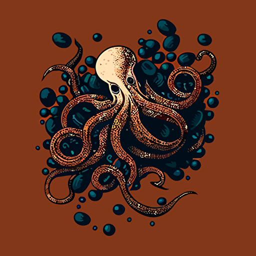 simple vector illustration of Tentacles, coffee beans