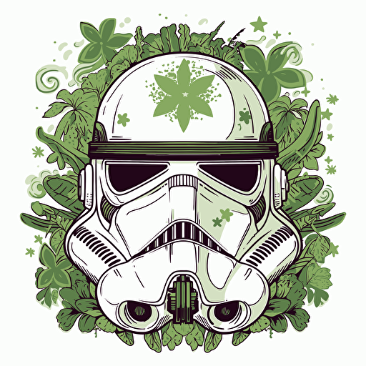 Tiled hemp trooper flat, vector, no background