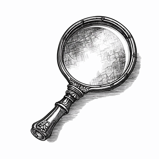 drawing vector magnifying glass on white background