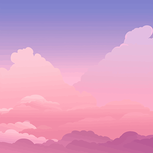 500x500 pink sky vector simple minimal background, no mountains, only clouds