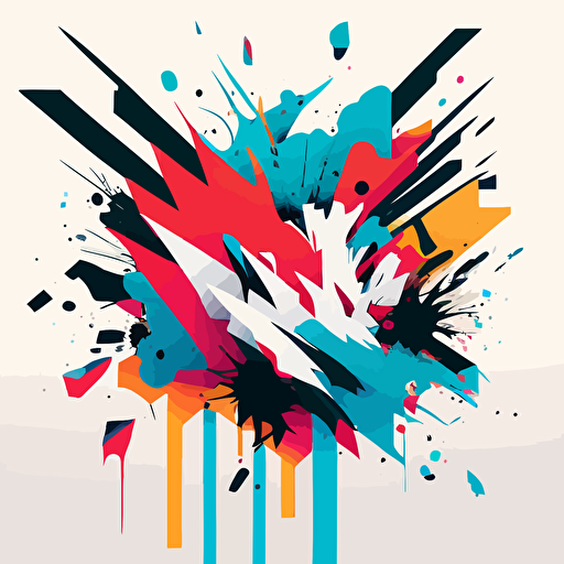 simple 2d vector, chaos abstract art
