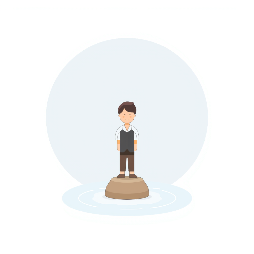 a person stranded on a 