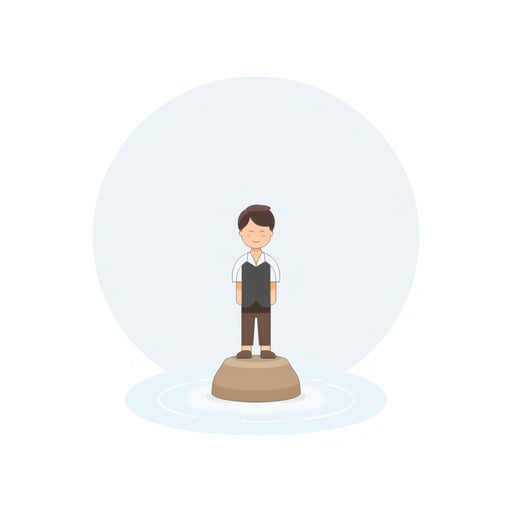 a person stranded on a 