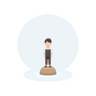 a person stranded on a 