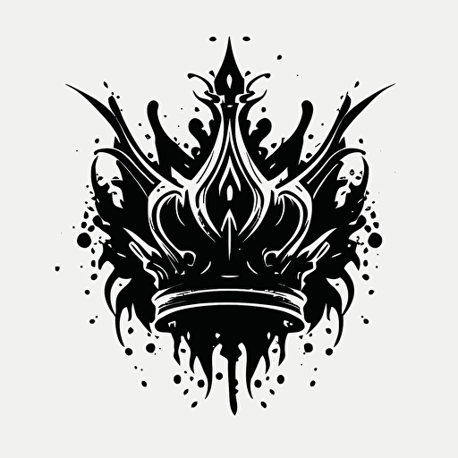 black and white vector logo of a crown