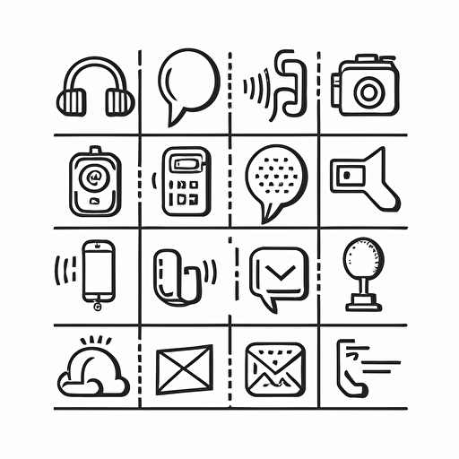 one pictogram of the communication of a company logo, line, vector, on white background