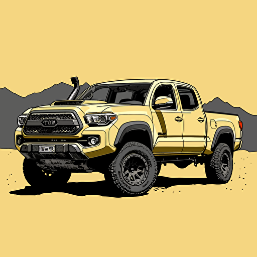2d vector of the outline of a toyota tacoma 3rd generation