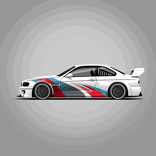 simple vector illustration of BMW M3 race car, side view