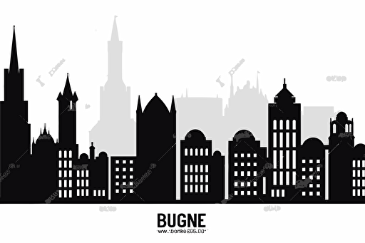 Skyline vector art of brussels, Ghent, Antwerp, Bruges, Liege, Dinant, on white background