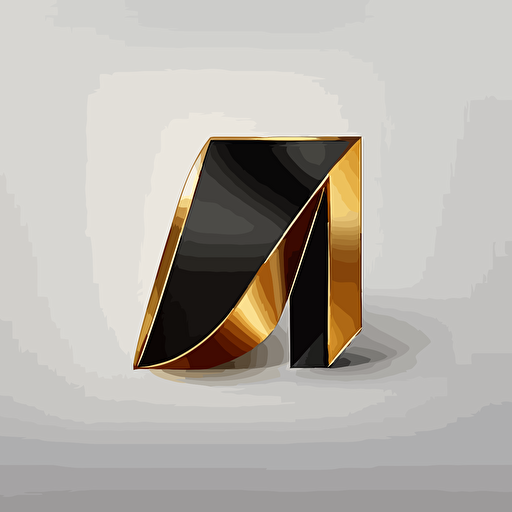 Black and Gold Capital letter M, stylish, white background , no extra noise, minimalist, simple and clean, vector art.