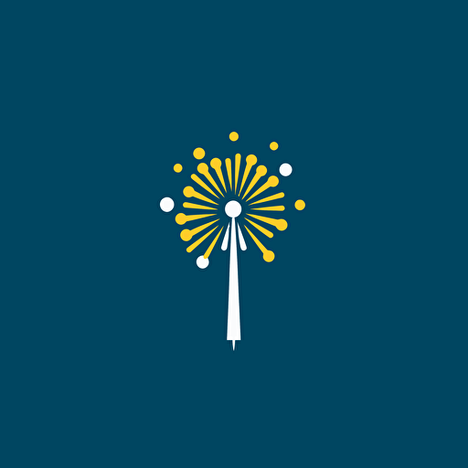 Technology company logo, vector, flat design, dandelion
