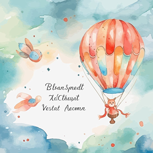 baby shower invitation, watercolor, vector