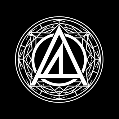 black and white vector logo of the letter A. Complex