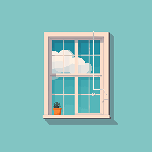 flat vector logo of window, caulking wrapped around window, simple minimal, by Ivan Chermayeff