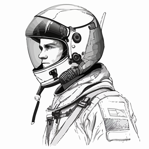 Loamaster in flightsuit with pilot helmet coloring page, vector