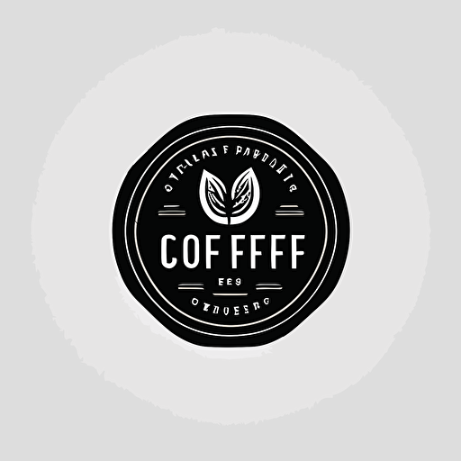 flat, 2d, coffee, vector minimalist modern coffee logo, black and white, simple, modern, minimal, coffee product company logo