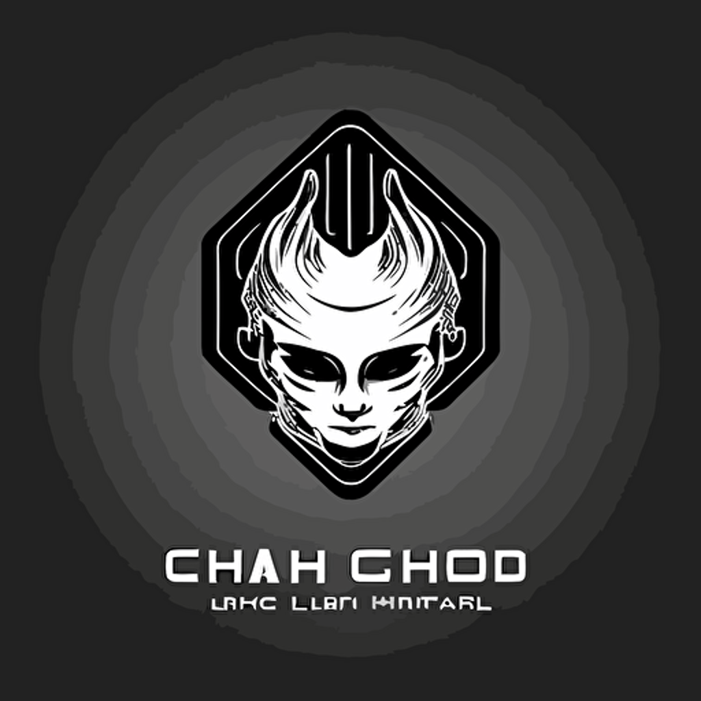 head implanted chip logotype. Simple. Vector