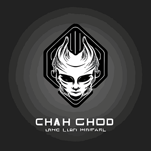 head implanted chip logotype. Simple. Vector