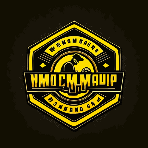 mechanic workshop, simple logo, vector style, yellow and black colors