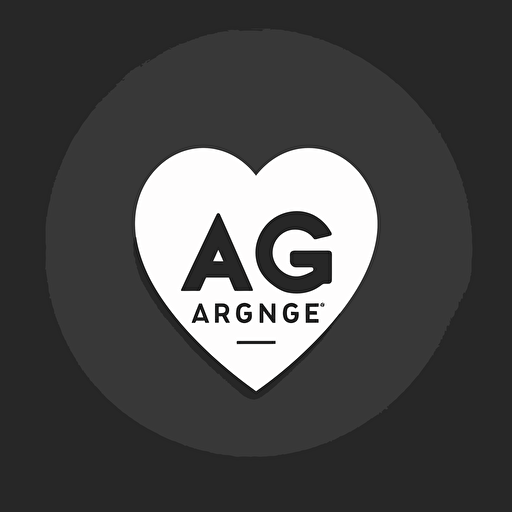 ARTG, heart shape and wordmark inside, pictorial logo, minimalist logo, one color, vector, modern