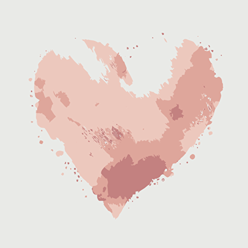A very cute watercolor heart, less detailed, minimalistic, soft colored, icon, pink, valentines day, vector illustration, card, isolated transparent background