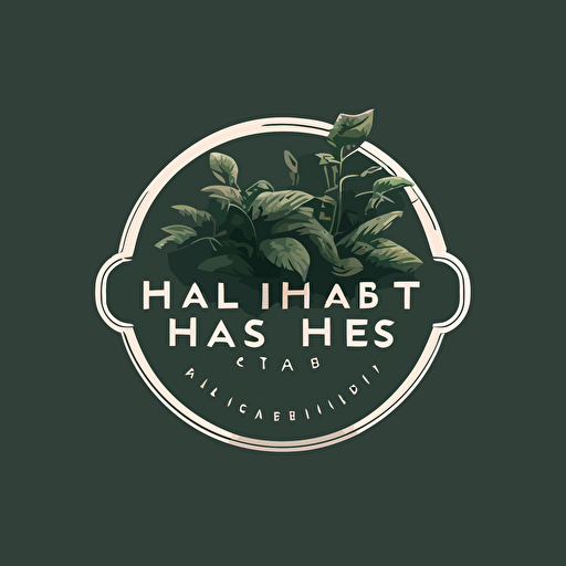 high quality clean and simple vector logo for a lifestyle blog called Green Habits Daily that provides budget friendly tips for adopting planet-saving, eco-conscious habits.