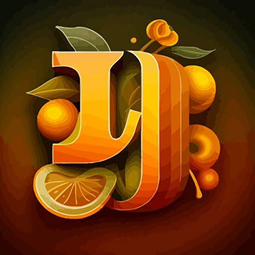 vector with the letters "J" for young people, with orange