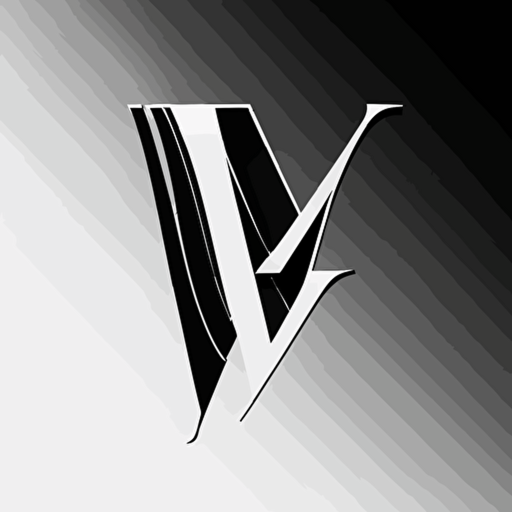 a lettermark logo of the letter "LKY", simple logo, black and white, vector