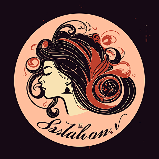 hair beauty saloon logo, vector style, with ''Saloon FB'' writings