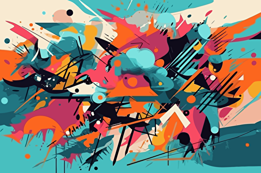 abstract randomized graffiti art, vector art, flat colors, pastel colors, minimalistic,