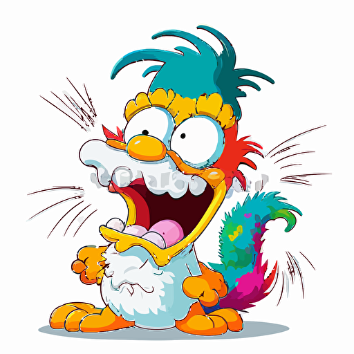 A saturated colorfull baby fur homer simpson, goofy looking, smiling, white background, vector art , pixar style