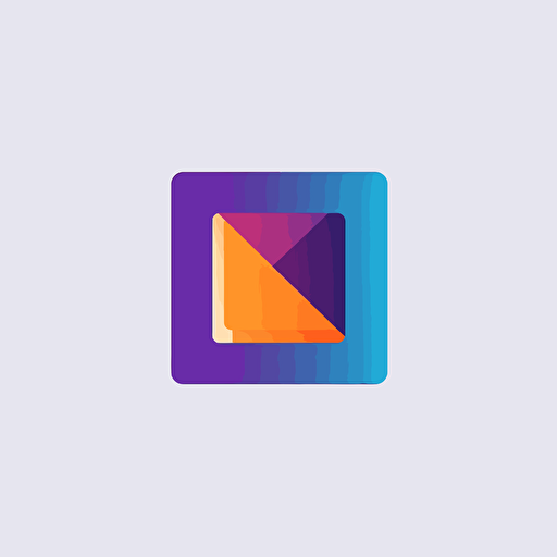 flat vector logo of square, blue purple orange gradient, simple minimal, by Ivan Chermayeff