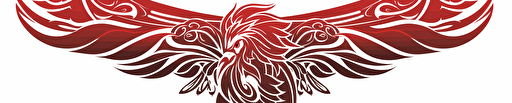 an eagle insignia. art deco. 2d. vector. red on white background.