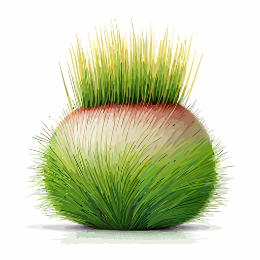 tufts of grass, vector art, morandi colours, isolated white background