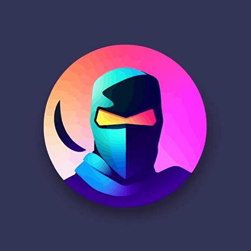 vector logo for iOS 16 app, Ninja, minimalistic, vibrant, water color