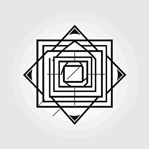 Vector geometric icon. Linear style logo, icon, simple, logo technique, comic vector illustration style, flat design, minimalist icon, flat, adobe illustrator, black and white, white background.