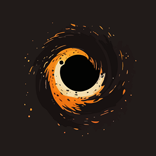 simple flat vector logo design of a black hole