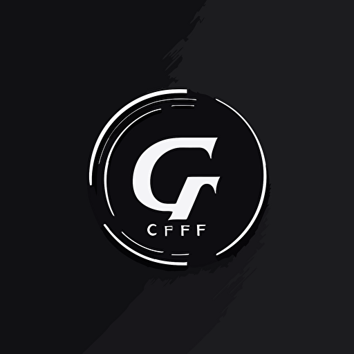 Simple brand logo, combination of letter C and letter F, logo, vector logo, vector design, logo design, design concept, black and white, classic calm design, monograma, company