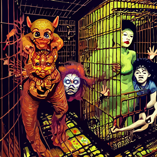 realistic detailed photo rendered octane 3d family trapped cage old soviet apartment eternal hyperspace doom shipibo francis bacon ivan bilibin alex grey austin osman spare ayami kojima amano karol bak greg hildebrandt mark brooks rich deep colors beksinski painting art takato yamamoto masterpiece rendered blender ultra realistic smooth shading ultra detailed high resolution cinematic unreal 6